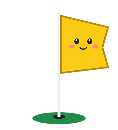 ゴルフレッスンハブのマスコット「ピンフラッグくん」
